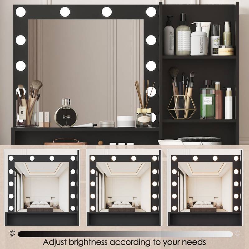 Chic Vanity Station with Mirror & Light