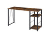 Rustic Oak & Black Writing Desk