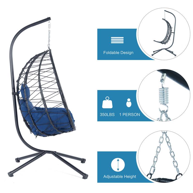 Cozy Swing Egg Chair with Stand for Indoor and Outdoor Relaxation