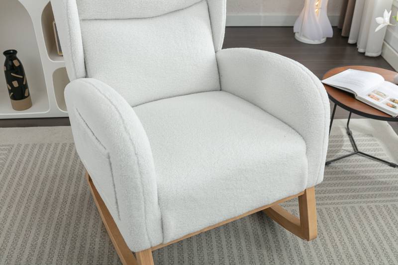 Cozy Ivory Teddy Rocking Chair