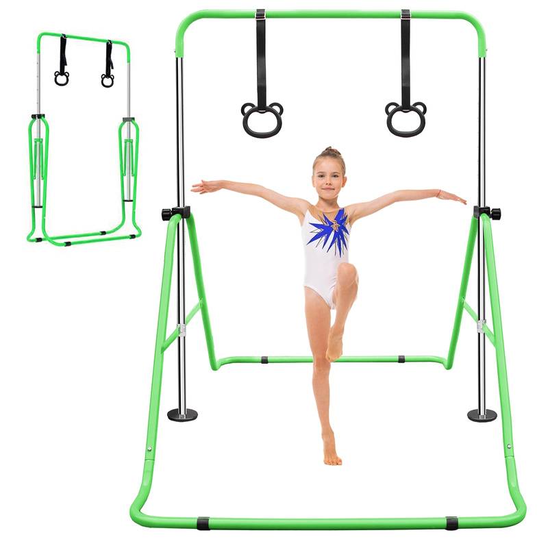 Kid's Adjustable Gym Bar with Fun Bear Rings