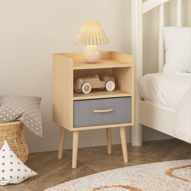 Cozy Oak Storage Nightstand