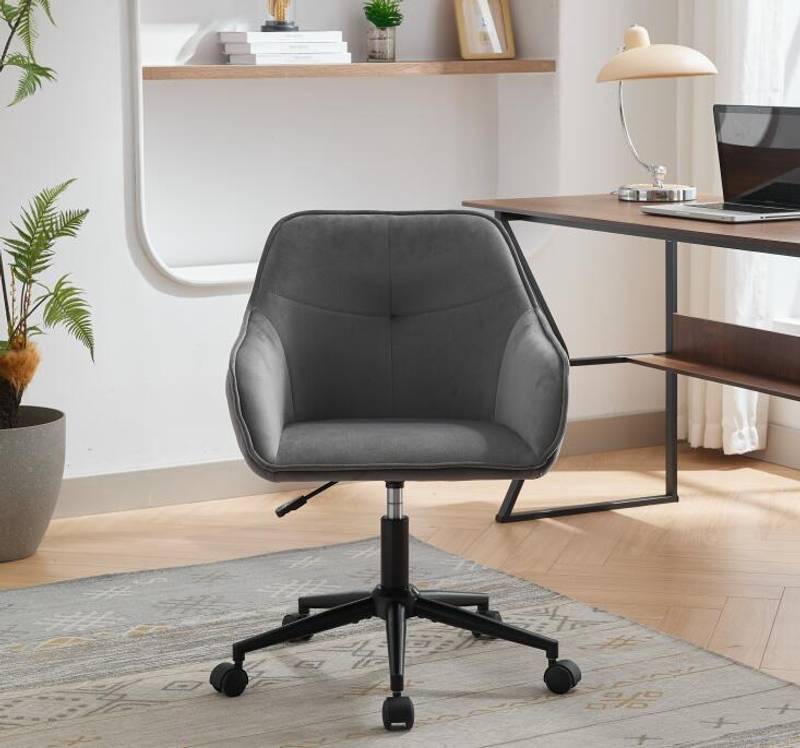 Chic Velvet Rolling Desk Chair