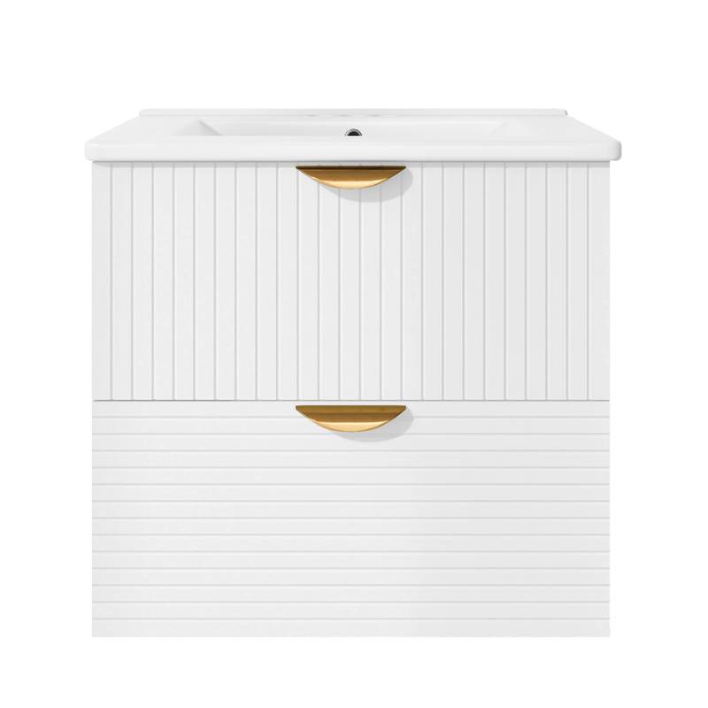 Sleek White Wall-Mounted Vanity for Small Spaces