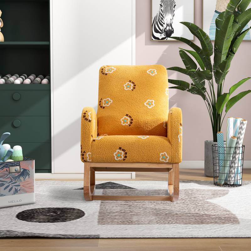 Cozy Mustard Rocker: Modern Mid-Century Accent Chair