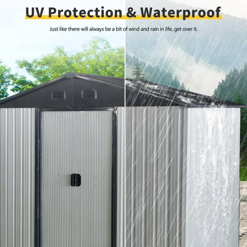 Sleek Outdoor Metal Storage Shed for Backyard Bliss
