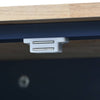 Blue Rolling Kitchen Island with Drop Leaf & Storage