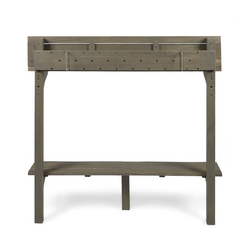 Gray Acacia Wood Balcony Bar Table