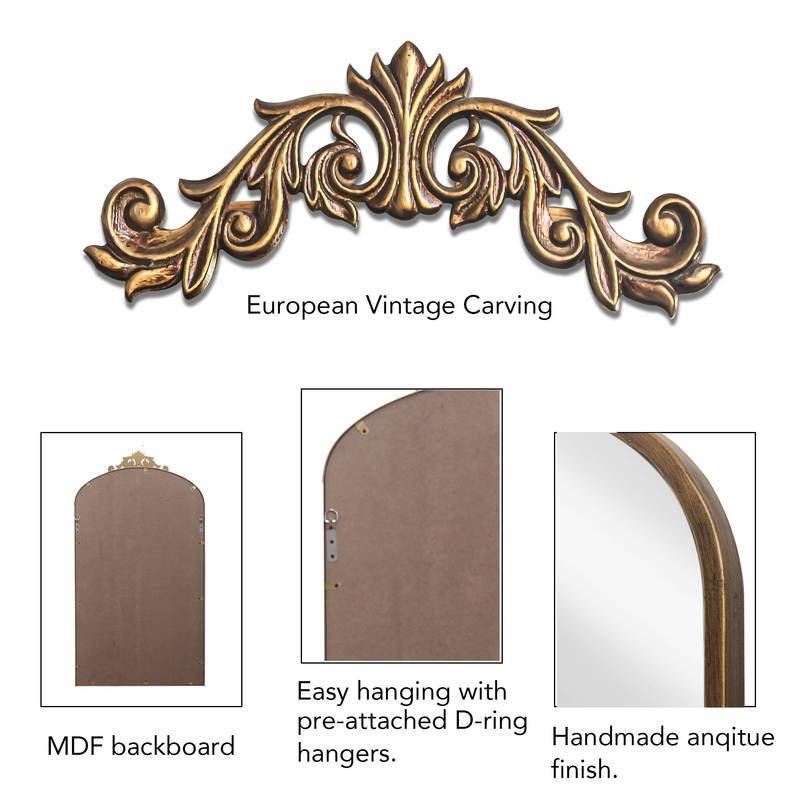 Vintage Arched Floor Mirror