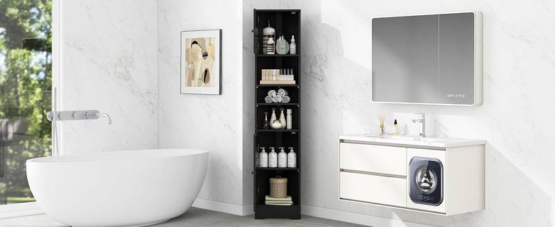 Stylish Corner Storage Cabinet for Bathroom