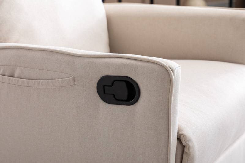 Cozy Beige Swivel Rocker Glider Chair