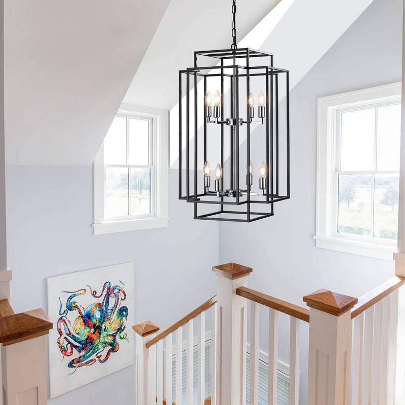Chic Black Lantern Pendant Chandelier