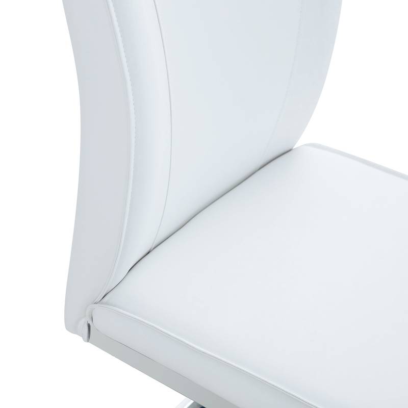 Chic White Curve Dining Chairs - Set of 4