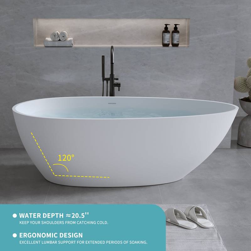 Elegant Matte White Freestanding Soaking Tub