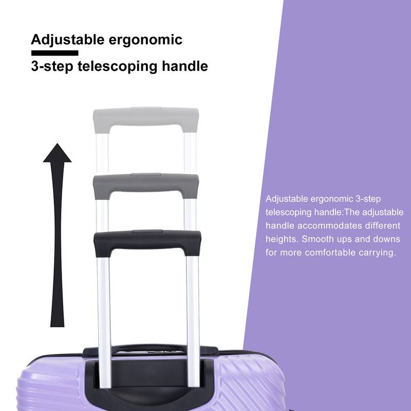 Lightweight Purple Luggage Set with Spinner Wheels