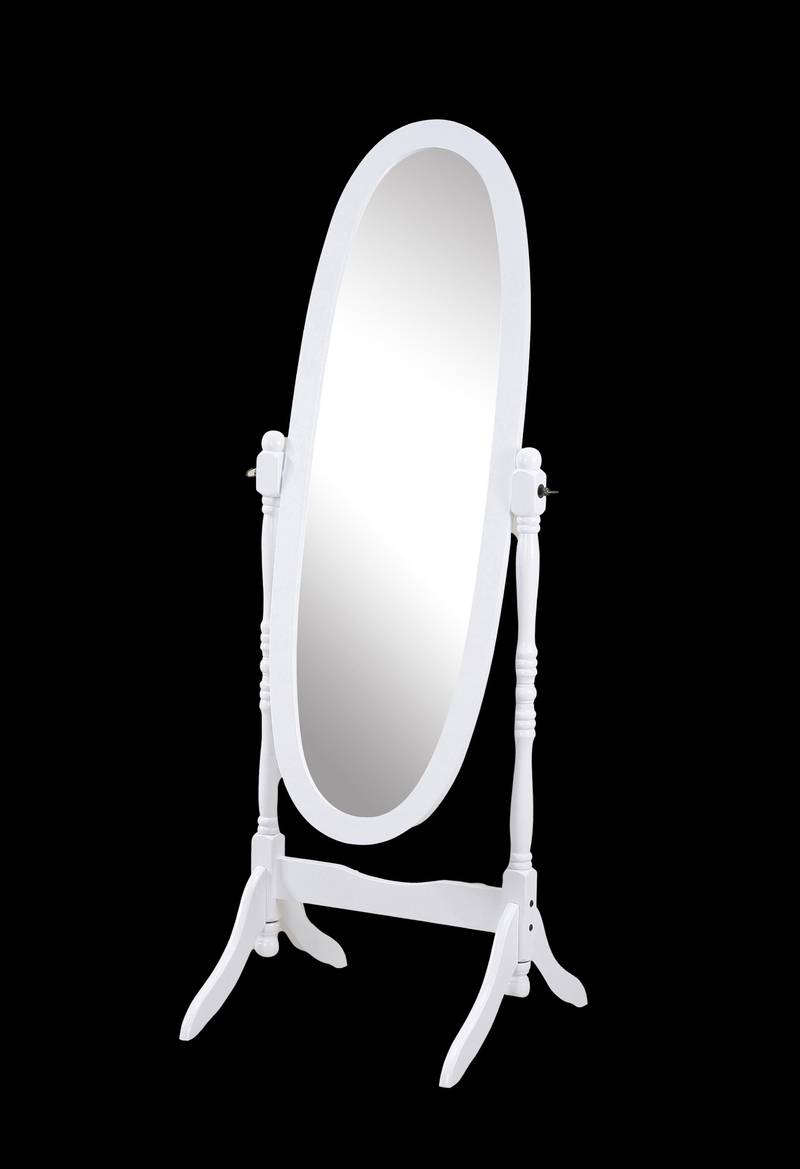 Elegant White Cheval Mirror in Queen Anna Style