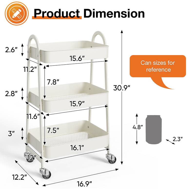 Versatile Rolling Cart: Your Go-To Metal Organizer for Home and Office
