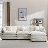 Luxurious L-Shape Chenille Sofa with Ottoman and Pillows
