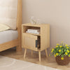Chic Rattan Nightstand with Open Shelf - Perfect for Small Spaces