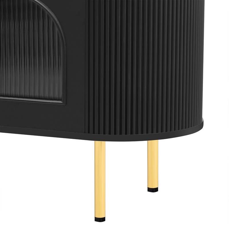 Sleek Black TV Stand with Modern Style and Ample Storage