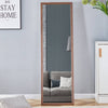 Elegant Wood Grain Full-Length Mirror