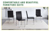 Sleek Black Backrest Chairs with Silver Legs - Modern Minimalist Chic!