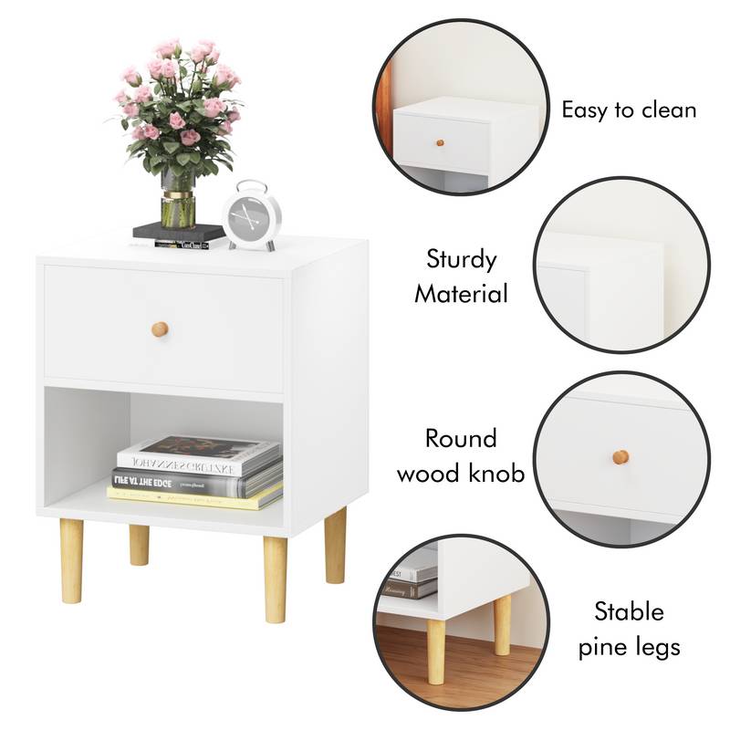 Charming White Nightstand for All Ages