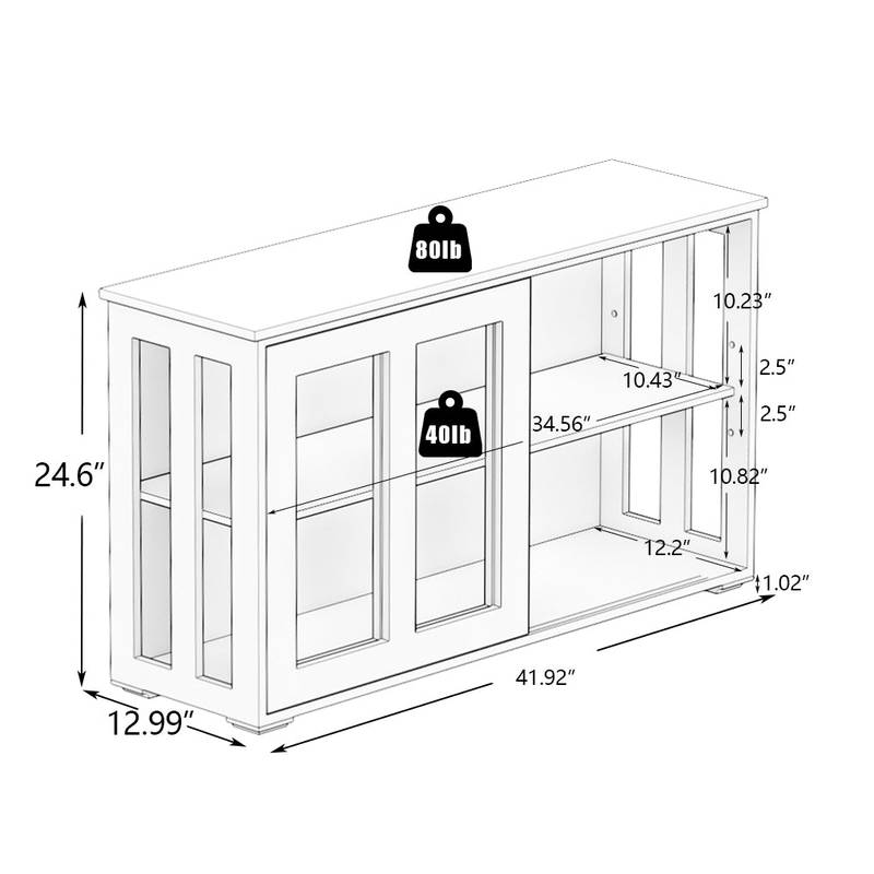 Sleek White Glass Cabinet