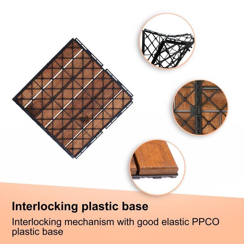 Acacia Interlocking Deck Tiles - Stylish Outdoor Flooring