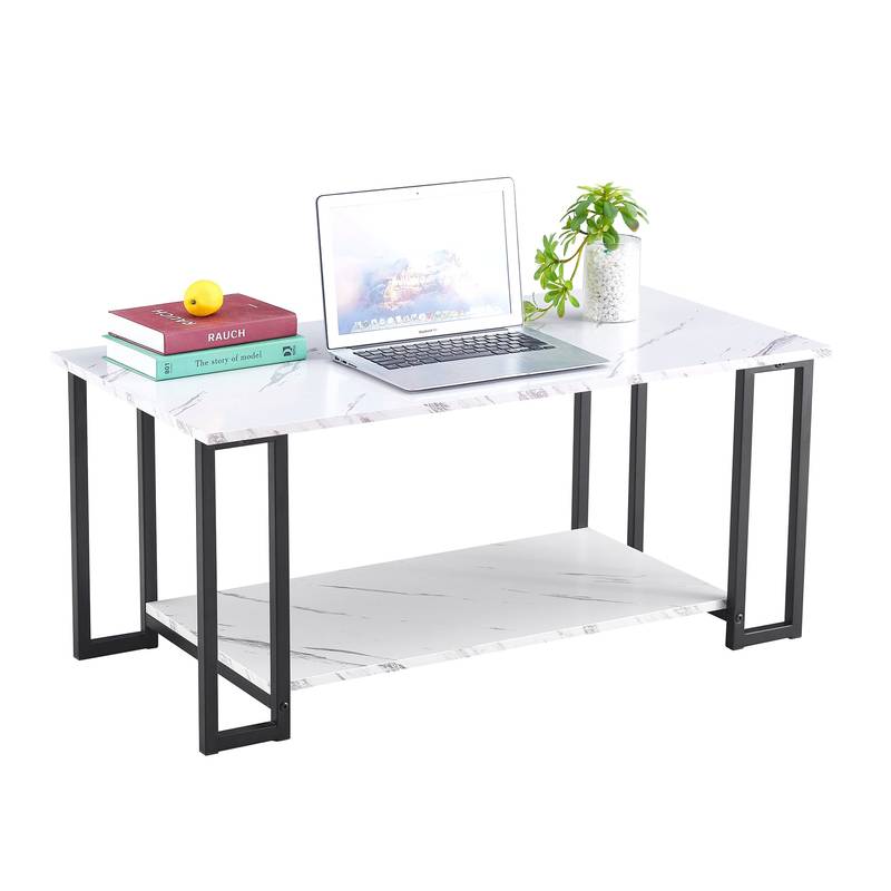 Sleek Marble & Iron Coffee Table