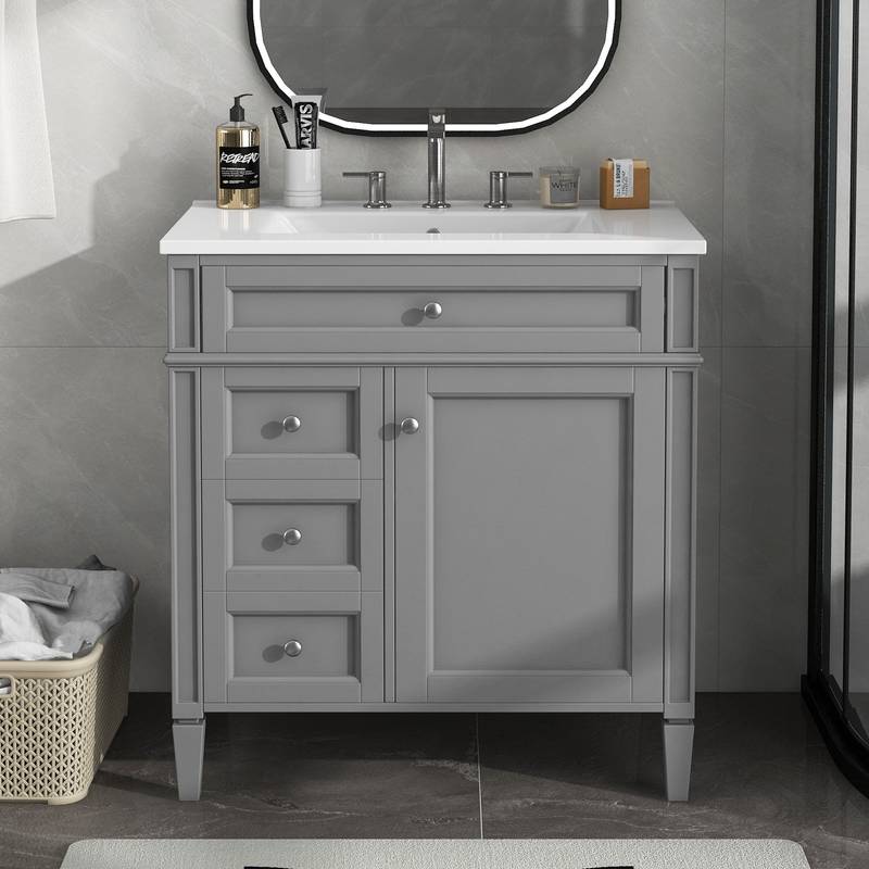 Chic Modern Bathroom Vanity with Stylish Sink and Ample Storage