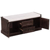 Cozy Storage Bench with Cushioned Top and Double Cabinetry