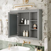 Sleek Wall-Mounted Mirror Cabinet with Open Shelves
