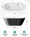 Diamond Delight Freestanding Bathtub in Black