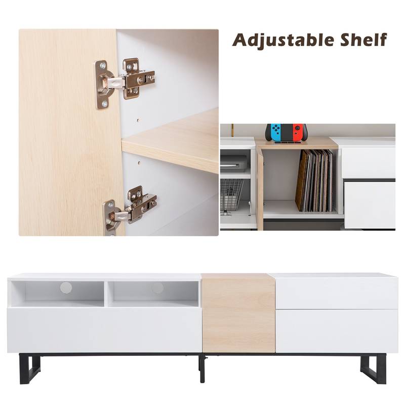 Stylish TV Stand with Ample Storage & Drop-Down Door