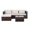 Chic Outdoor Wicker Lounge Set with Glass Table