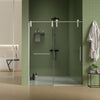 Sleek Brushed Nickel Sliding Shower Door with Easy-Clean Glass