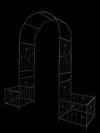 Elegant Climbing Garden Arch with Plant Stands