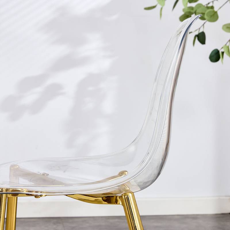 Chic Crystal Dining Chairs - Set of Four with Gold Legs