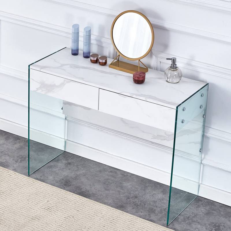 Eco-Friendly Minimalist Dresser & Desk with Double Drawers