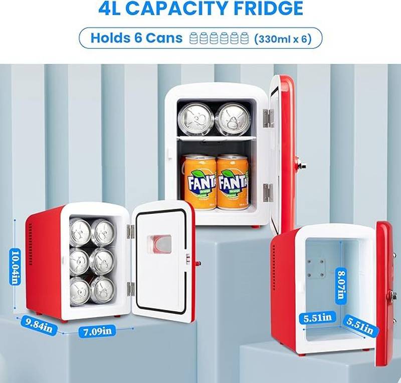 Chill & Heat Mini Fridge - Eco-Friendly Fun in Red!