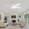Sleek LED Ceiling Fan with White Blades