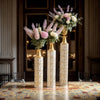 Golden Elegance: Vintage Floor Vase Set