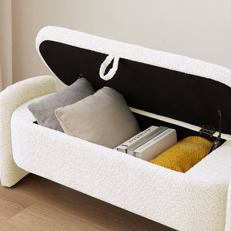 Cozy Cream Storage Ottoman
