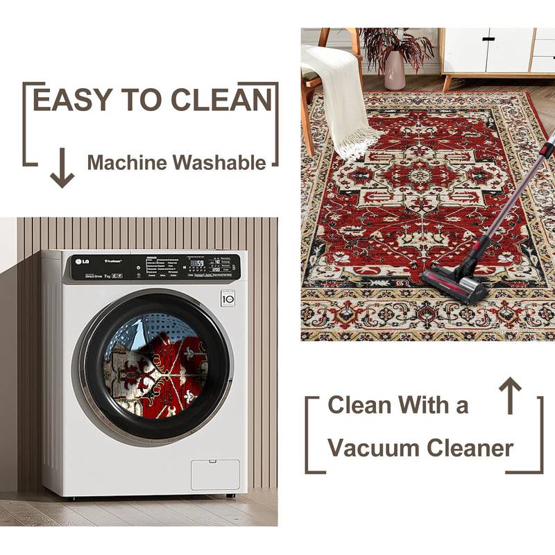 Boho Blooms Washable Area Rug