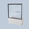 Sleek Matte Black Double Sliding Tub Door