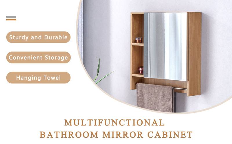 Stylish Wall-Mounted Bathroom Cabinet with Towel Rack and Shelves