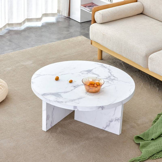 Chic Circular White Coffee Table