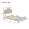 Cozy Glow Bedroom Set: Wood Bed with LED Headboard & Nightstands in Cream Grey