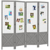 Chic Folding Room Divider - Portable Privacy Screen in Distressed Gray